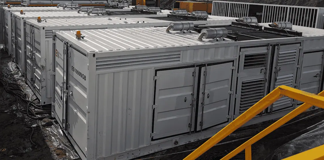 Контейнерная газовая генераторная установка 1000 кВт в составе электростанции 4000 кВт